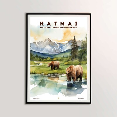 Katmai National Park and Preserve Poster, Travel Art, Office Poster, Home Decor | S8 - image1